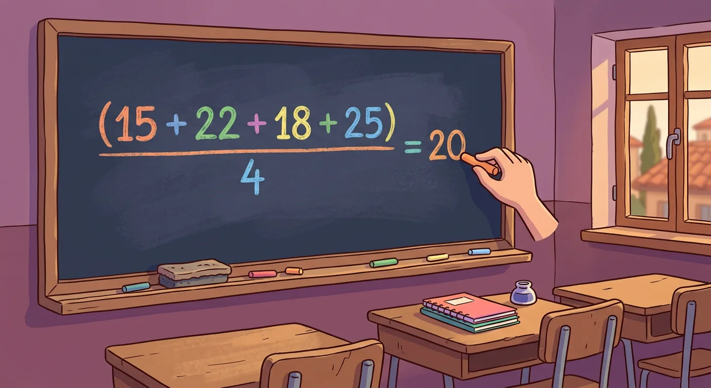 Formula della media aritmetica dei voti scolastici con esempio numerico