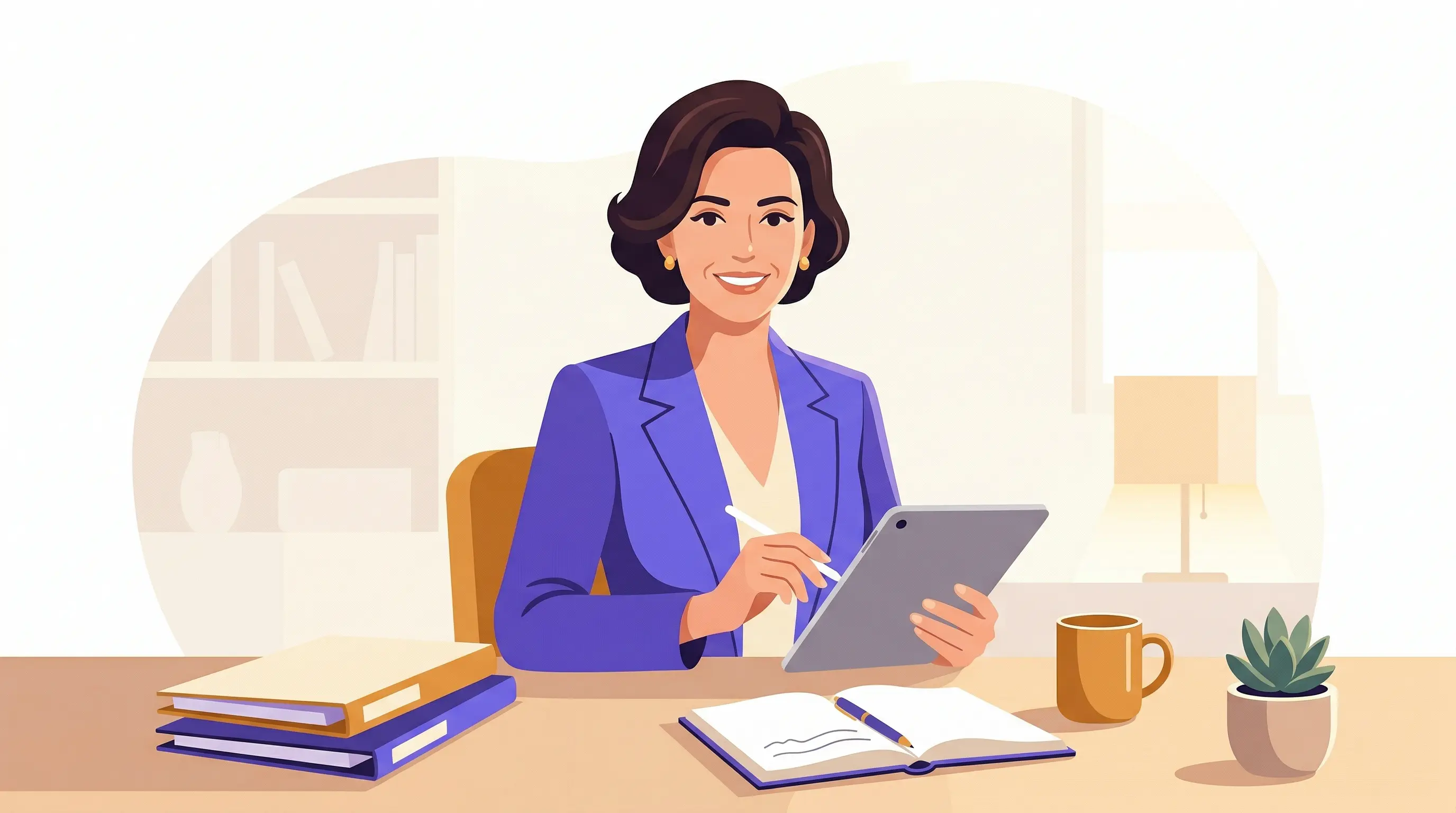 Docente che si prepara per un colloquio con i genitori a scuola