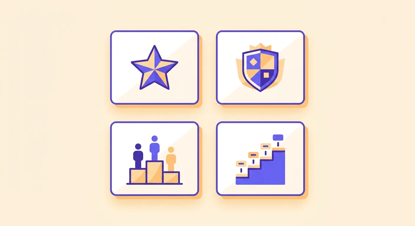 Infografica con gli elementi chiave della gamification didattica punti badge classifiche livelli