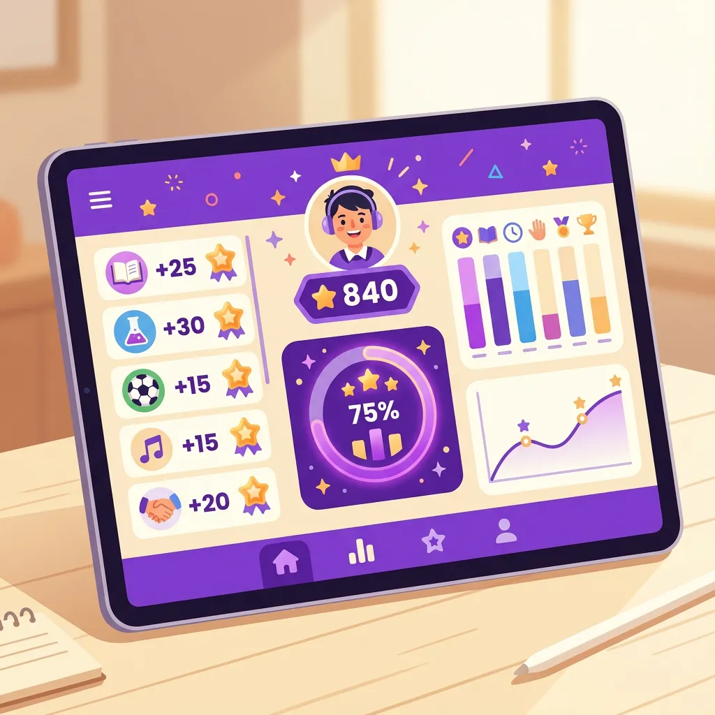 Schermata di un registro digitale con punti merito per ogni studente della classe