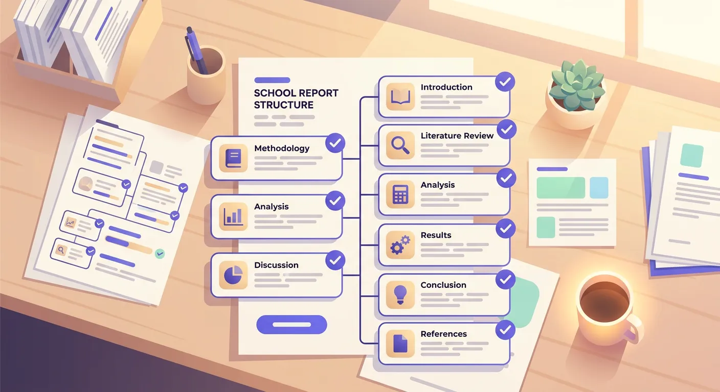 Schema della struttura di una relazione finale di classe con sezioni principali