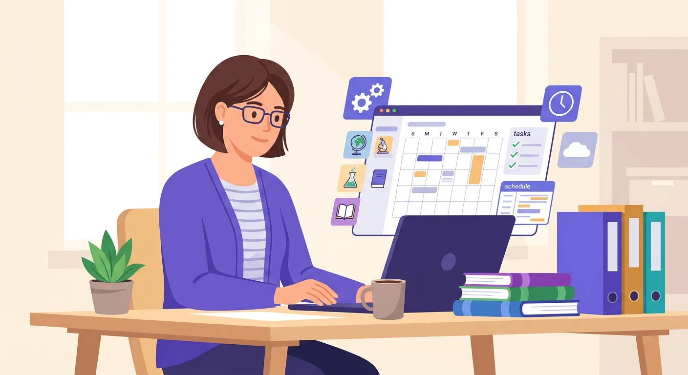 Schermata di app per organizzare lezioni scolastiche con calendario e appunti