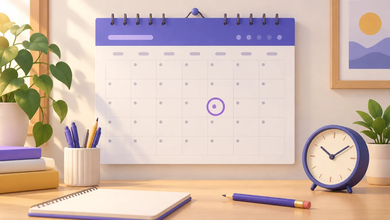 Calendario mensile con l'ora dell'assemblea di classe segnata per tenere il conto delle due ore
