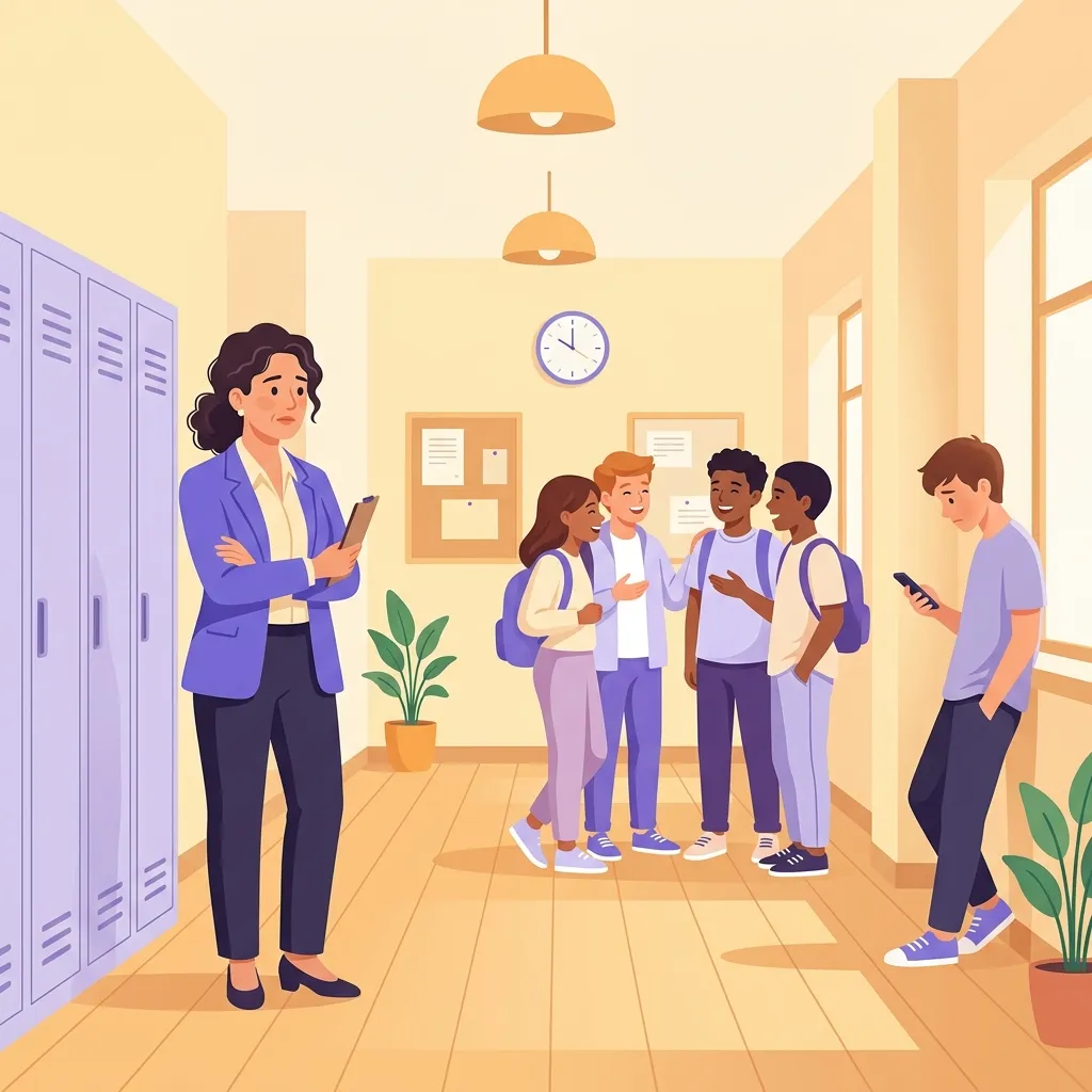 Insegnante osserva dinamiche di esclusione tra studenti italiani in aula per cogliere segnali di bullismo