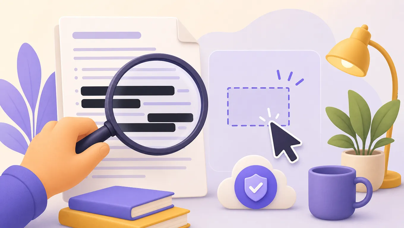 Verifica finale di un PDF oscurato con tentativo di selezione e ricerca del testo coperto