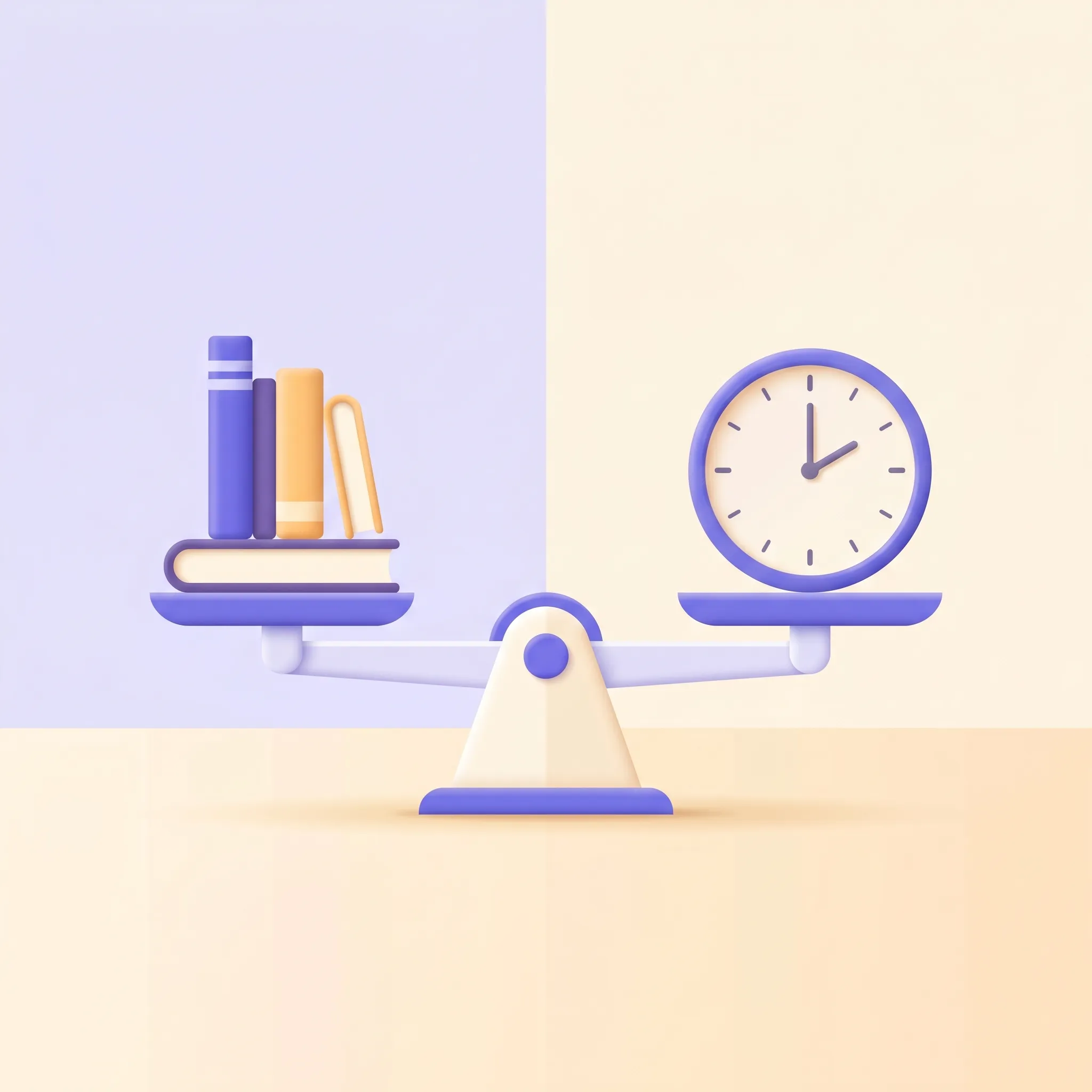 Bilancia che rappresenta l'equilibrio tra carico di compiti e tempo dello studente nelle diverse fasce di scuola