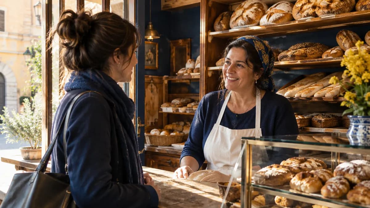 Titolare di un forno accoglie il tutor FSL per concordare la convenzione di formazione scuola-lavoro