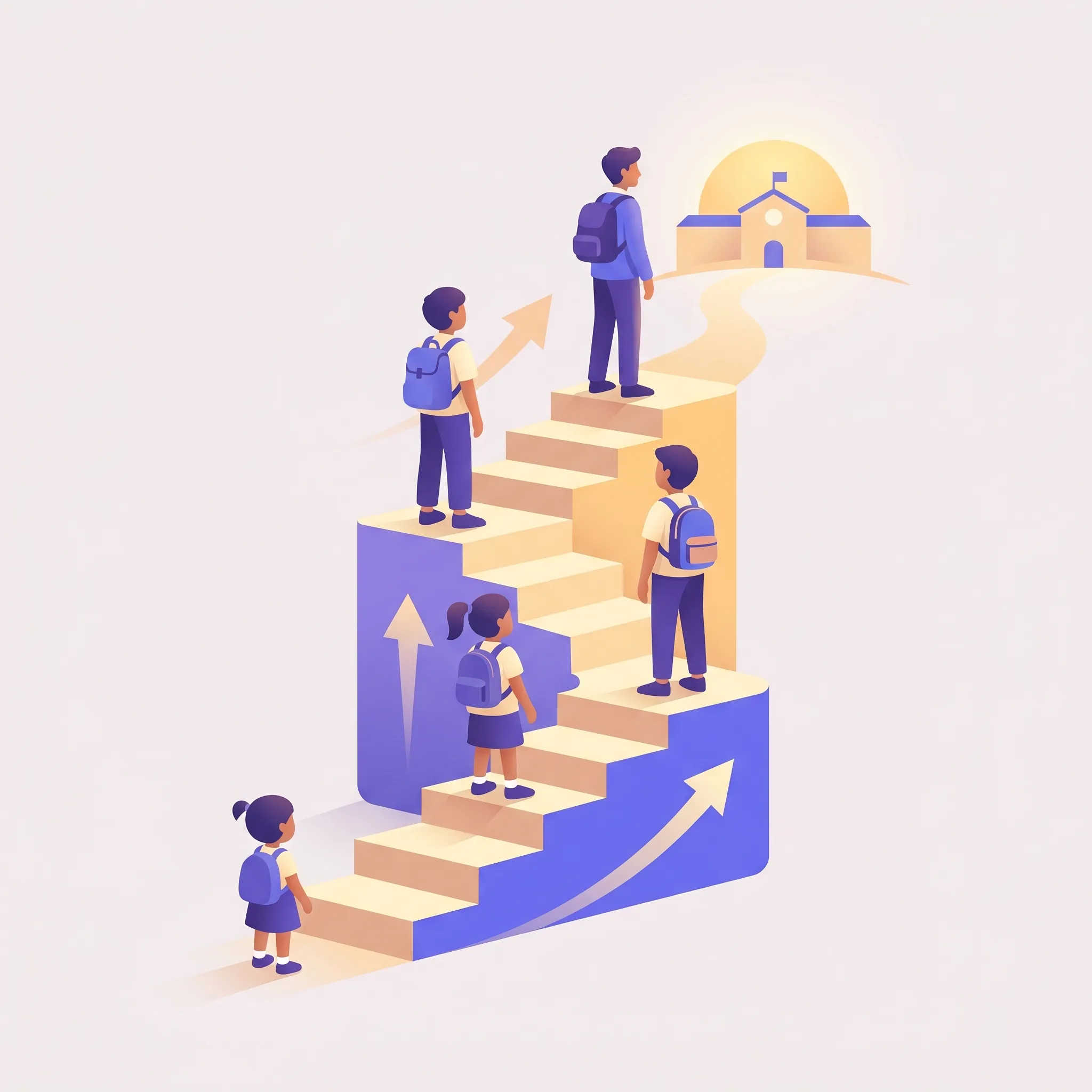 Schema della progressione di una competenza dall'infanzia alla secondaria di primo grado lungo gli anni