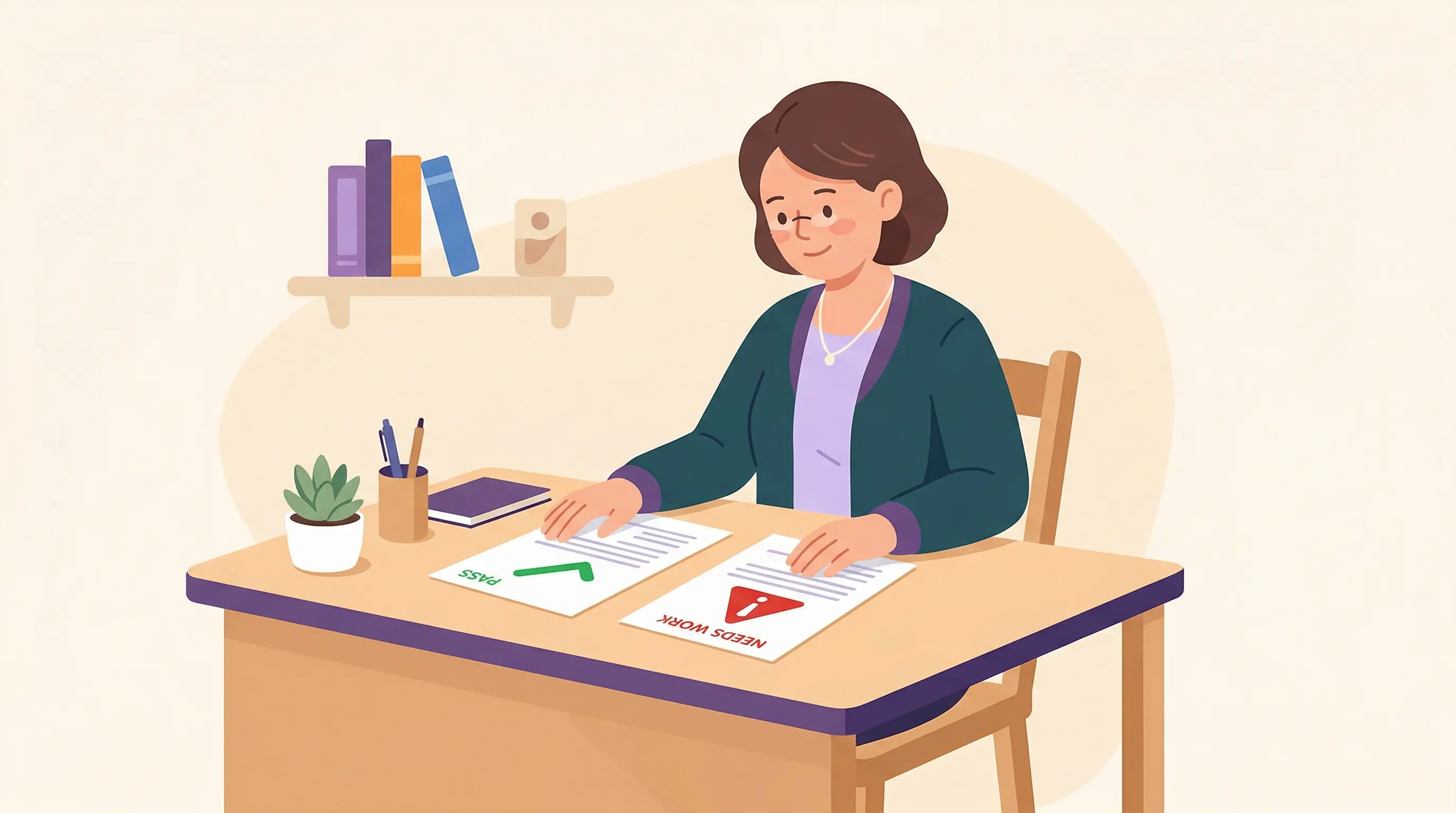 Docente che confronta una nota generica e una nota disciplinare sul registro di classe