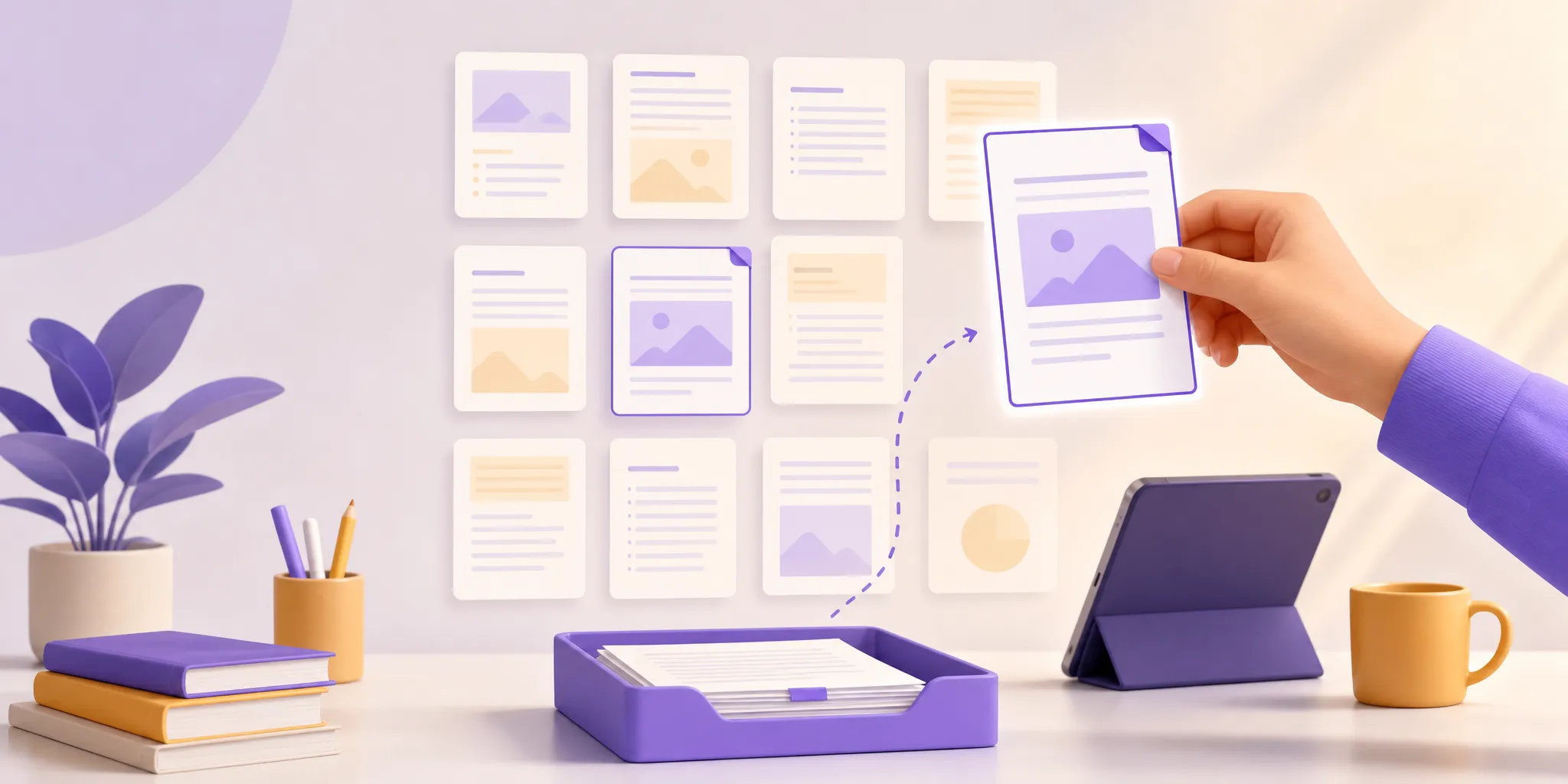 Pagine di un documento PDF selezionate per essere eliminate estratte o riordinate