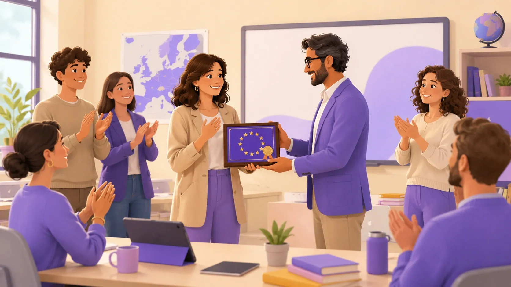 Docente riceve l'attestato di qualità per un progetto europeo realizzato con la propria classe