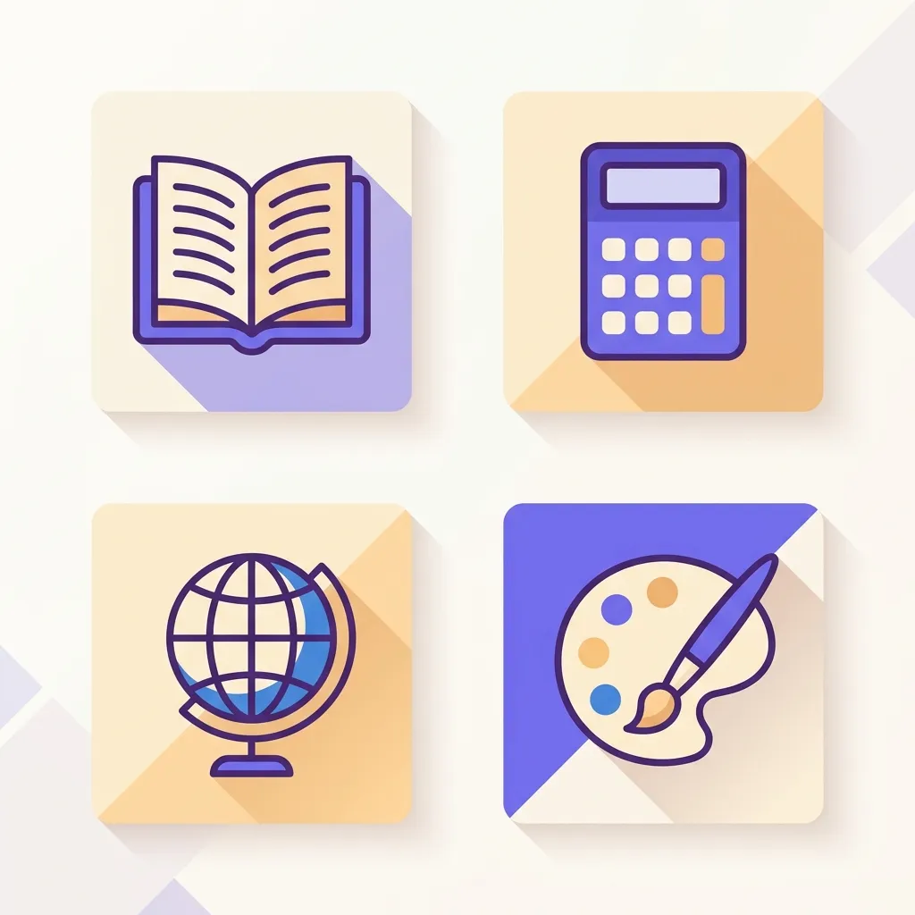 Esempi di feedback formativo divisi per materia scolastica con icone per italiano, matematica e lingue