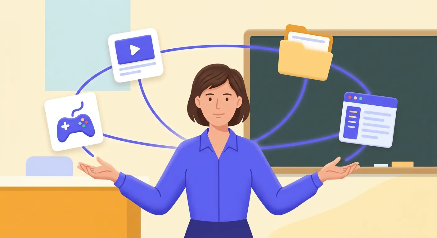 Docente collega Genially Kahoot Google Classroom registro elettronico workflow integrato icone strumenti