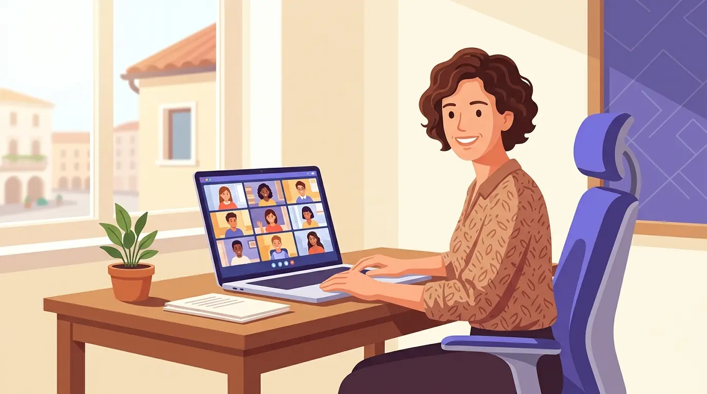 Docente che utilizza Google Classroom per gestire la classe e i compiti online