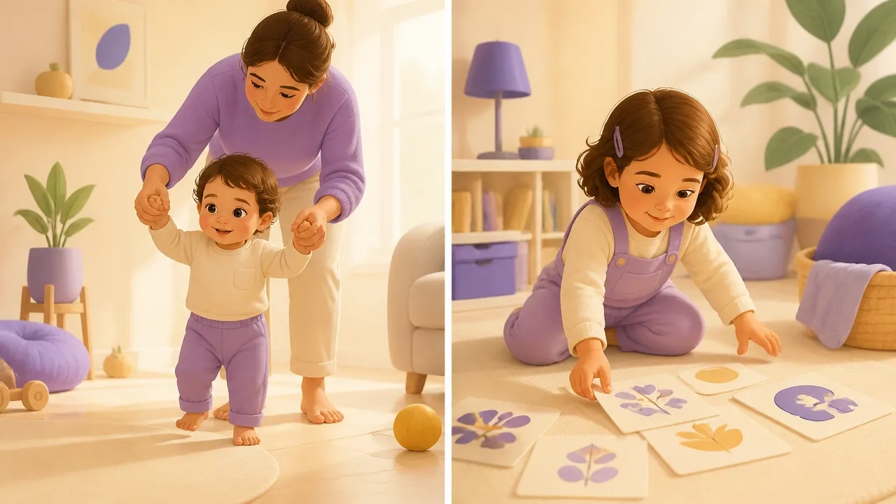 Un bambino muove i primi passi accanto a un altro che esplora: imparare per analogia e intuizione