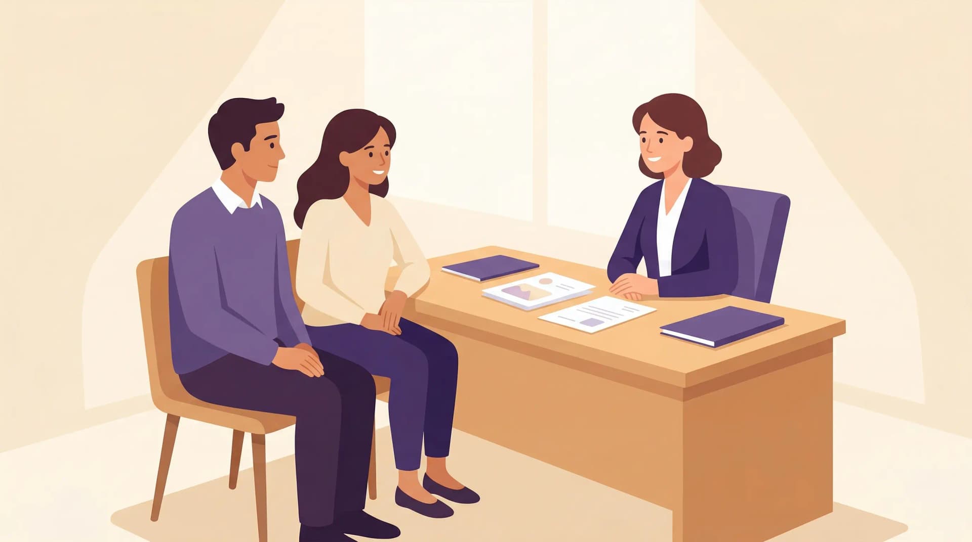 Docente che affronta un colloquio con i genitori dopo una nota disciplinare