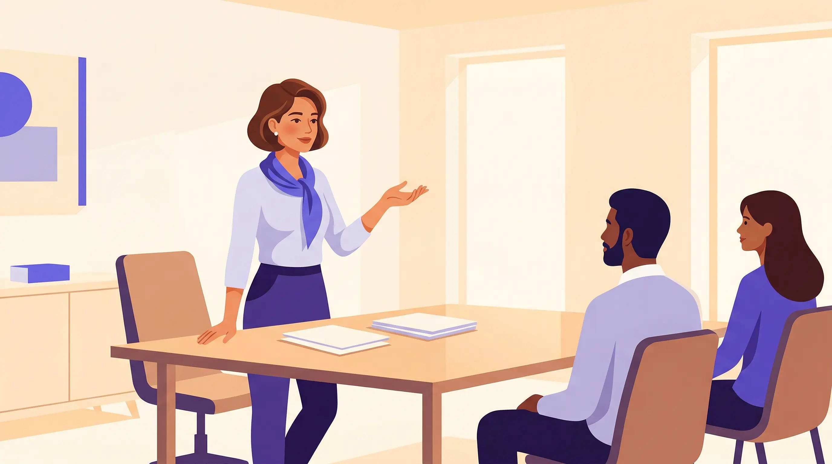 Docente che spiega le conseguenze di una nota disciplinare durante un consiglio di classe