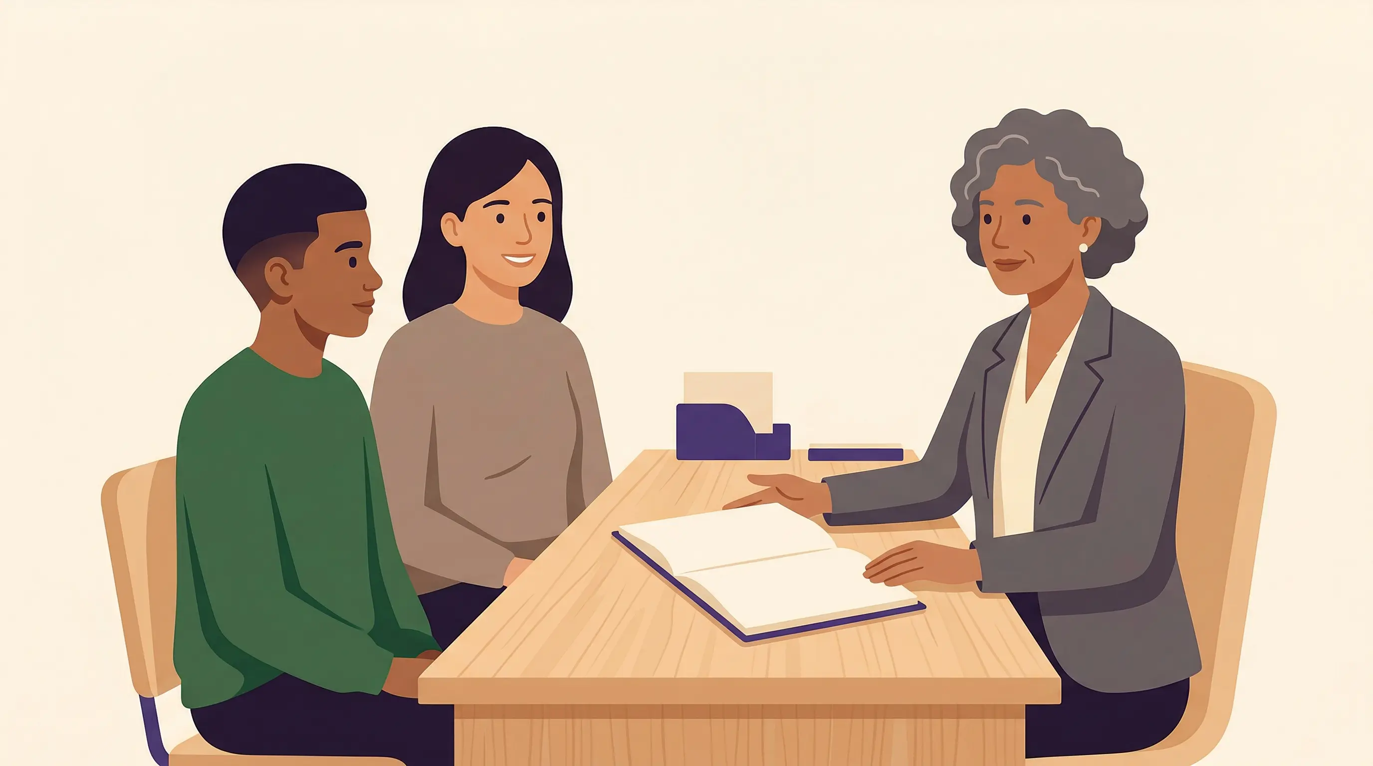 Studente e genitore che contestano una nota disciplinare davanti al dirigente scolastico