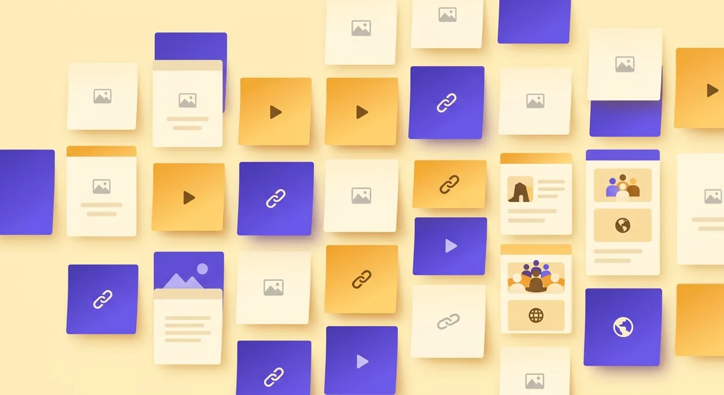 Schermata bacheca Padlet con post-it colorati testo immagini video alunni e docente partecipano in tempo reale