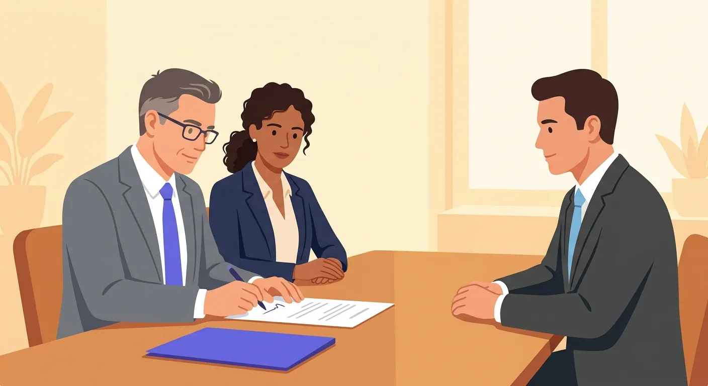 Tutor docente firma documenti convenzione PCTO con dirigente azienda in ufficio