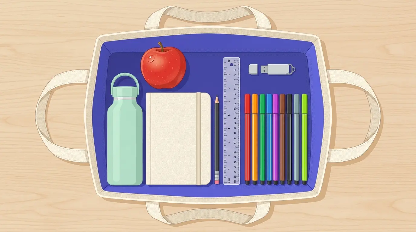 Kit di materiali essenziali per il docente supplente organizzato