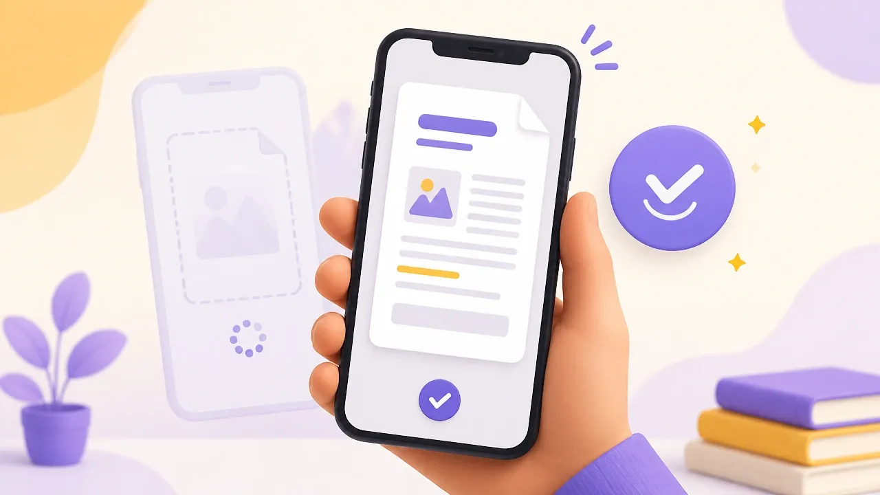 Documento PDF aperto correttamente su smartphone dopo il download dal messaggio