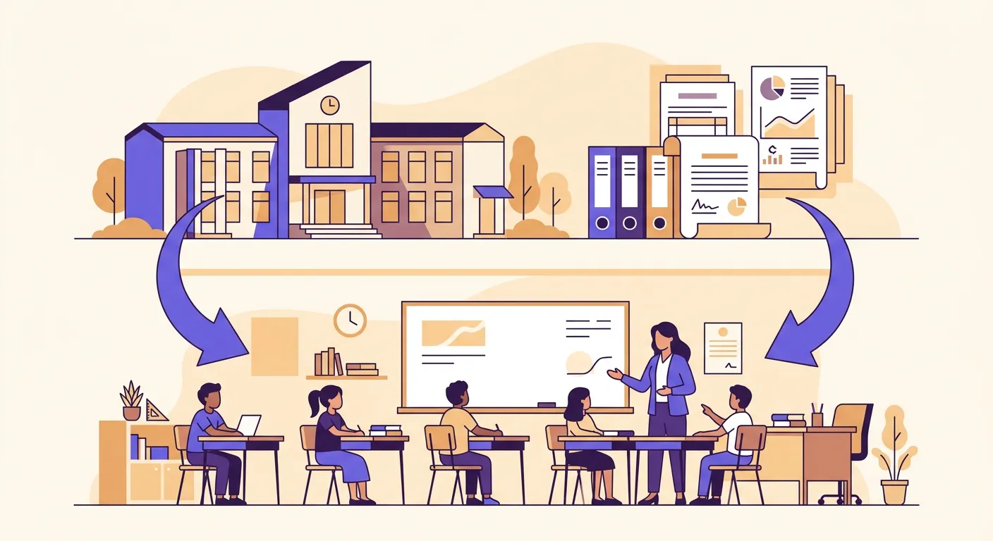 Schema che illustra la differenza tra progettazione e programmazione didattica