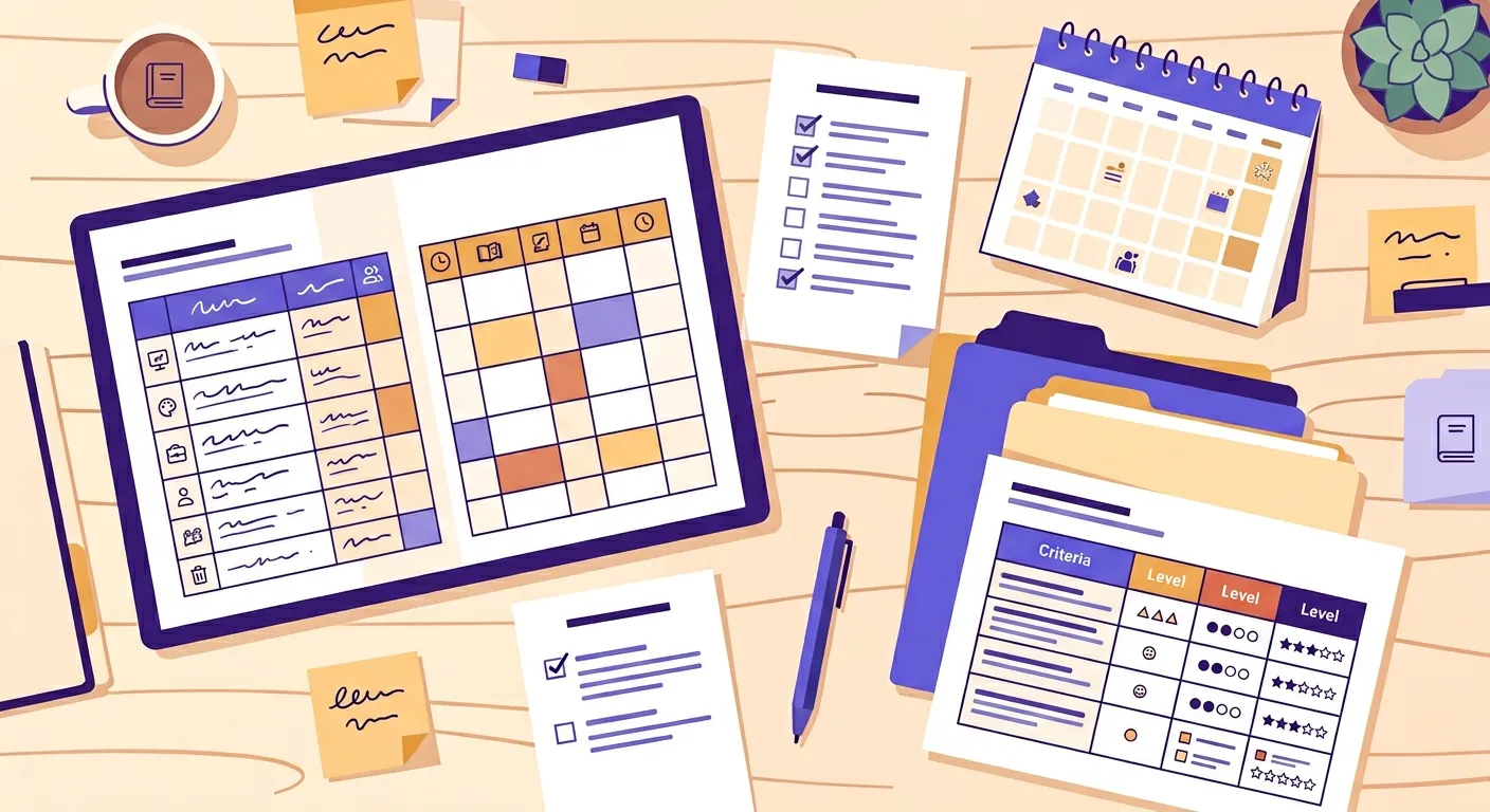 Tabella con gli elementi fondamentali della programmazione didattica scolastica