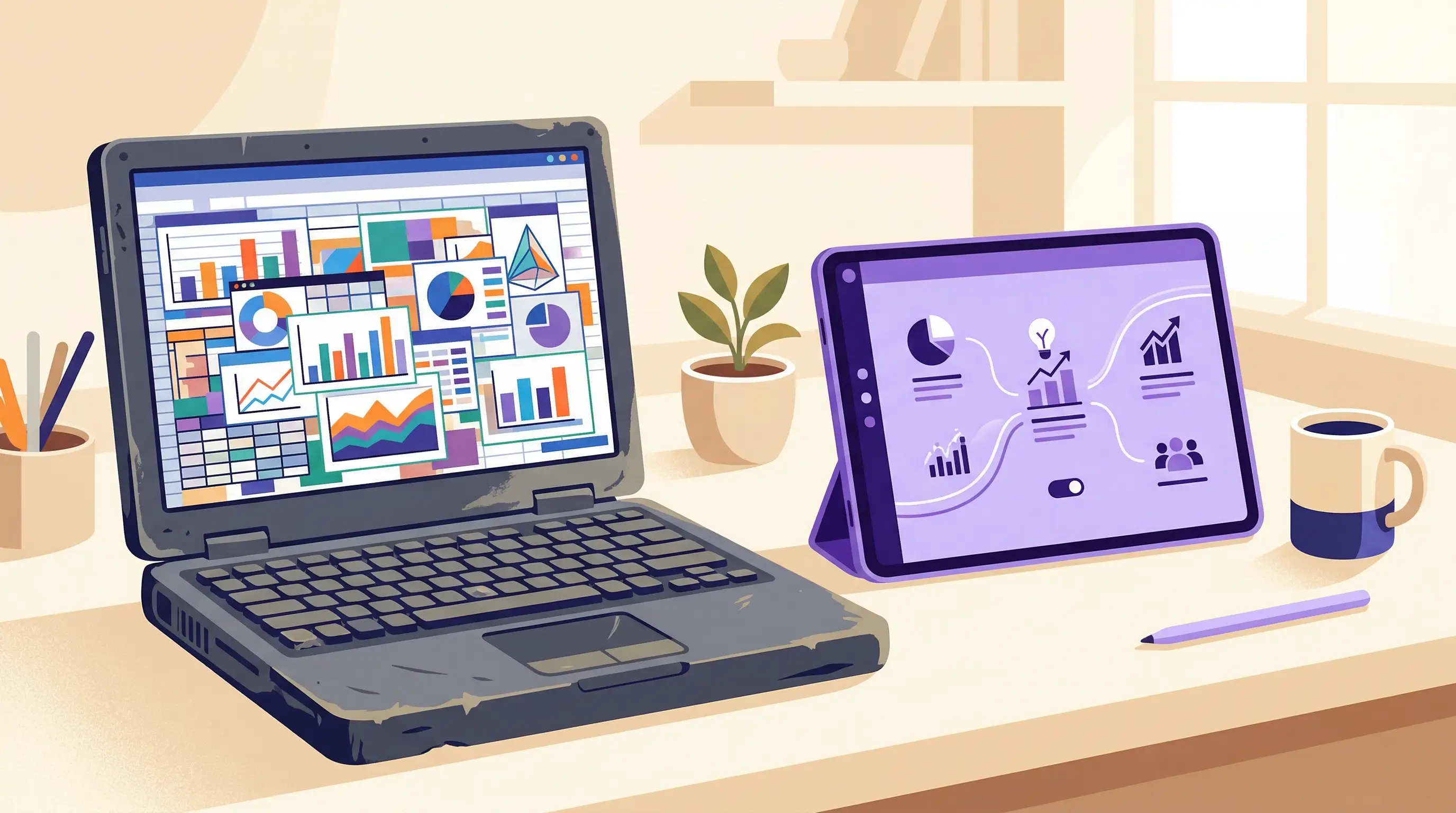 Confronto visivo tra un foglio Excel disordinato e un registro digitale moderno e pulito per la gestione delle ripetizioni