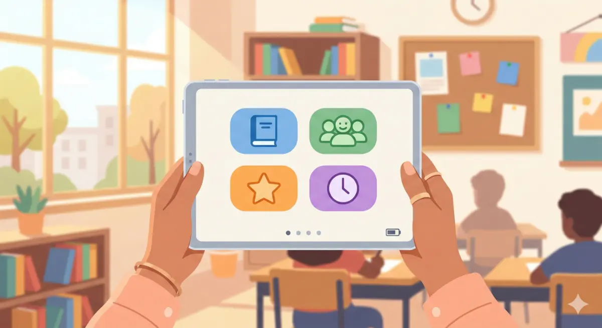 Interfaccia semplice e intuitiva di un registro elettronico su tablet