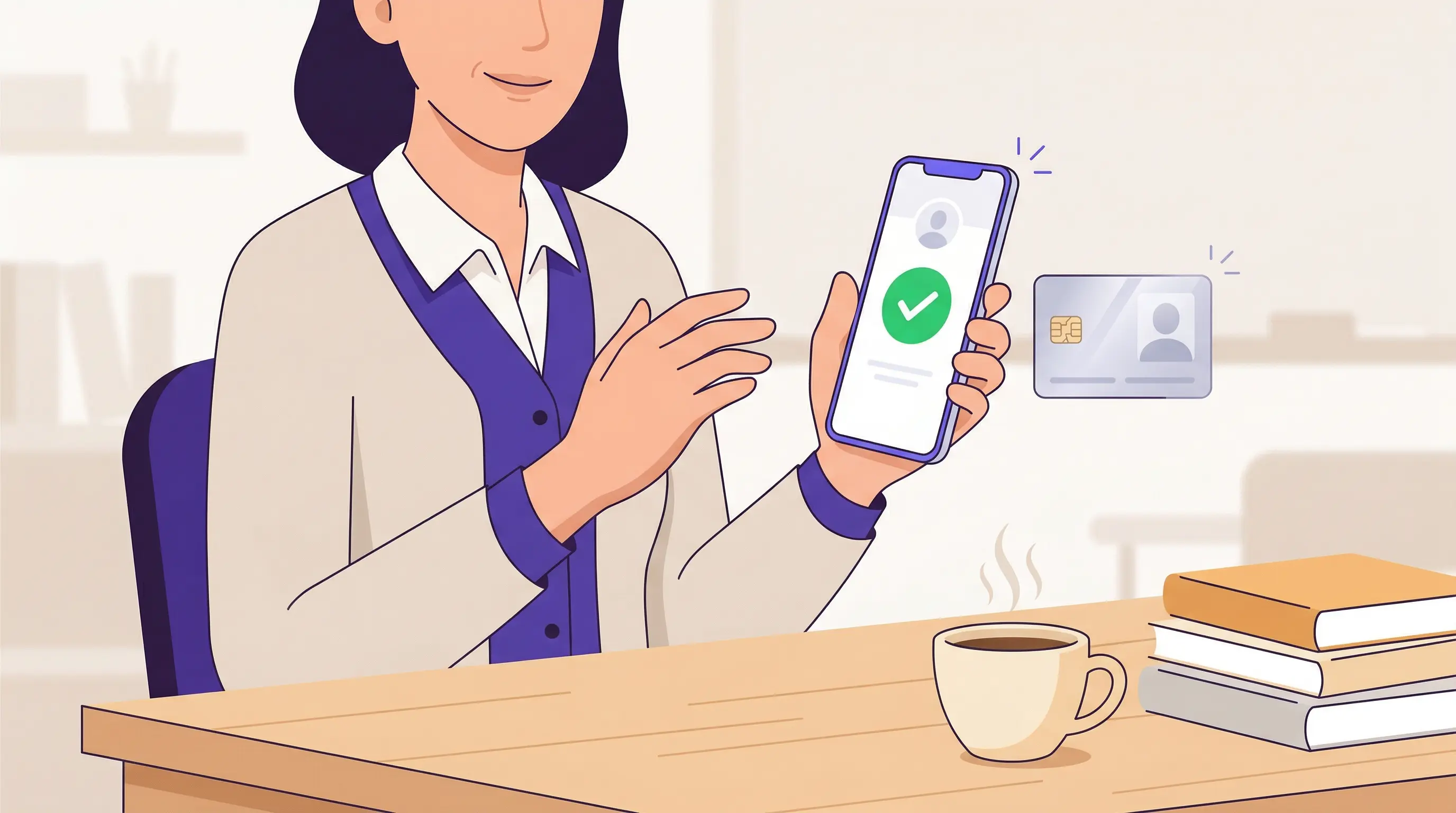 Docente che attiva SPID sullo smartphone con l'app PosteID per accedere al registro elettronico