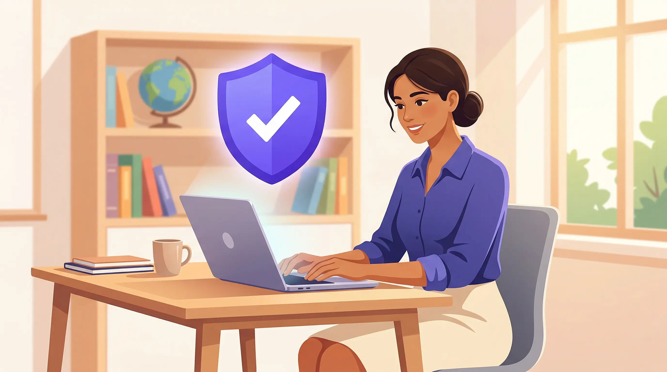 Illustrazione di un docente che accede al registro elettronico con identità digitale SPID nel 2026