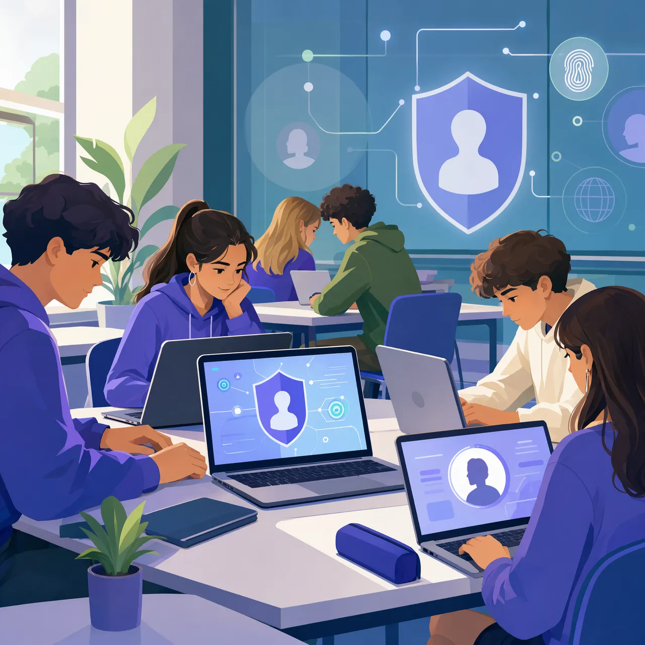 Studenti delle superiori progettano una UDA sull'identità digitale e la reputazione online in laboratorio informatico