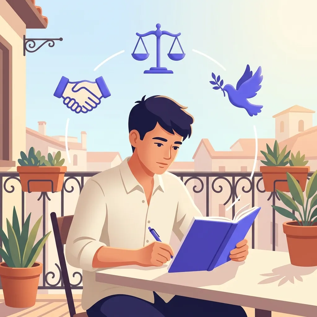 Studente italiano scrive elaborato di cittadinanza durante l'estate per discussione consiglio di classe settembre