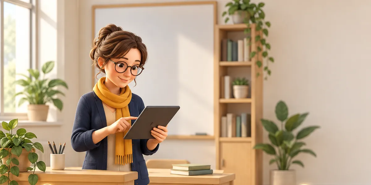 Una docente fa l’appello in classe dal tablet